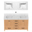 Meuble-lavabo en bois massif avec lavabo double et conception autoportante-809245328-809245329