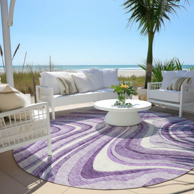 Tapis lavande intérieur / extérieur en polyester tissé à la machine Lamanna