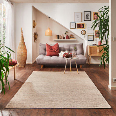 Ebsen Solid Colour Wool Hand Woven Area Rug