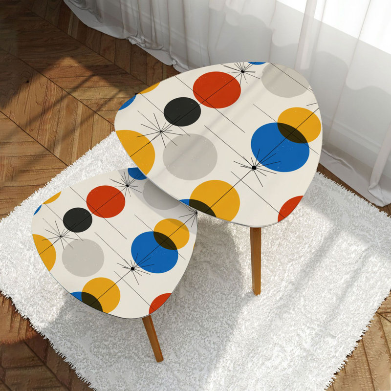 Ensemble de 2 tables basses gigognes Triangle