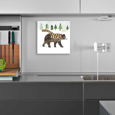 «Wood Land Christmas I» par Victoria Borges, art mural en verre acrylique