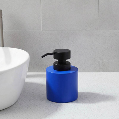 Concrete Cement Hand Soap Dispenser with Black Pump, 10 Oz Refillable Design