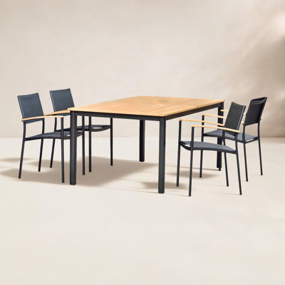 Anautica 95" Eucalyptus Patio Dining Set