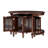 Vintage Round Nesting Coffee Table, Six Bamboo-Shaped Decorative Glass Doors, Retro Beaded Legs 31.5"