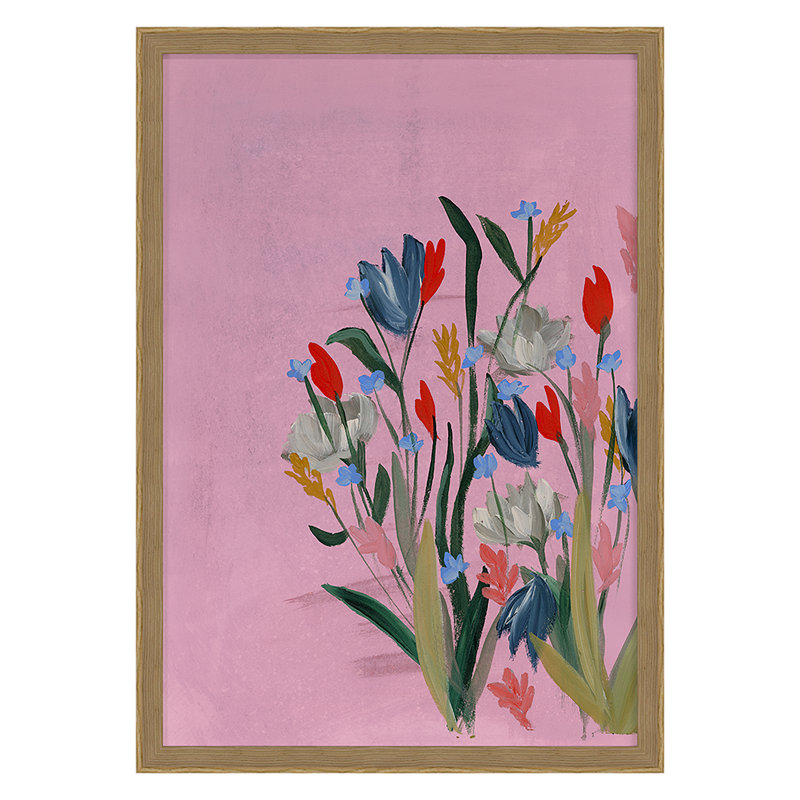 Meadow 1 Print by Jo Stearns, Oak, 36" H x 25" W x 2.38" D