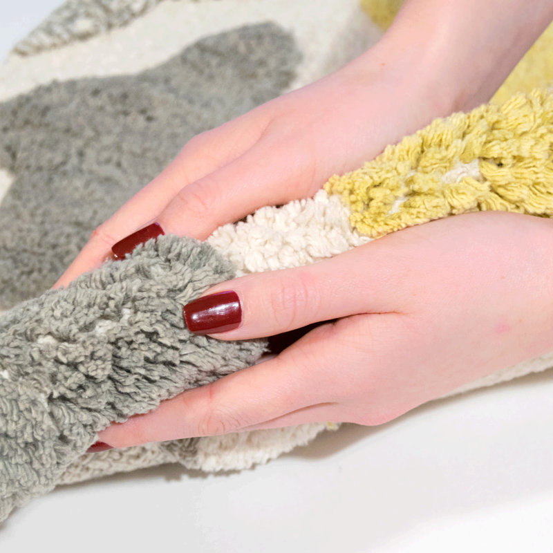 Salvato Cotton Blend Non-Slip Bath Rug, Lemon