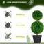 Plantes artificielles pour le salon - 23,5 po facile à nettoyer avec un arbre H 5,25 po