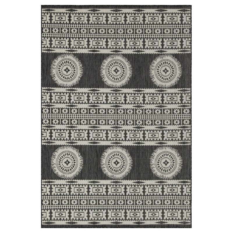 Anthracite Indoor/Outdoor Area Rug, 2 Ft. 7 In. X 7 Ft. 3 In., Runner 2'7" x 7'3"
