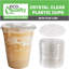 Gobelets jetables en plastique transparent 24 oz avec couvercles plats pour boissons froides, café glacé, soda, cocktail et gobelets Ecoqualité (150)