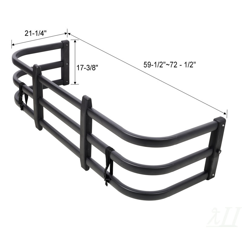 Rallonge de camion, rallonge de hayon rétractable en aluminium, longueur réglable de 59,25 à 72,25 po, noir