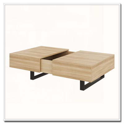 Table basse coulissante avec rangement dissimulé