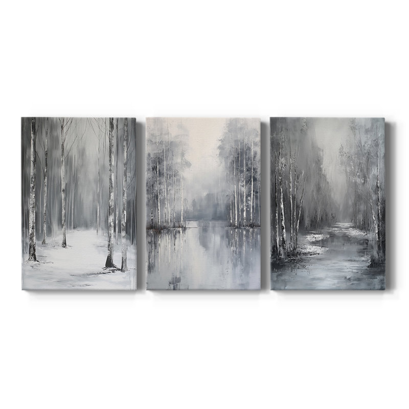 LANDSCAPES Series Lxxxxi - Toile tendue sur mesure avec châssis - 3 pièces, H 60 po x l 120 po