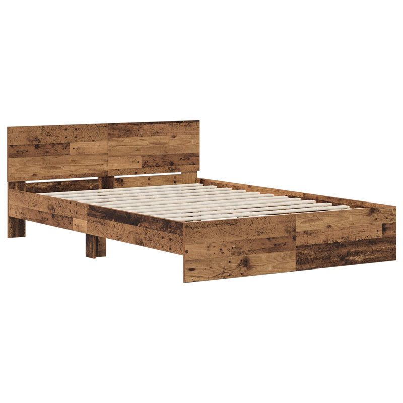 Bed Frame, European Double (140 x 200 cm), Old Wood