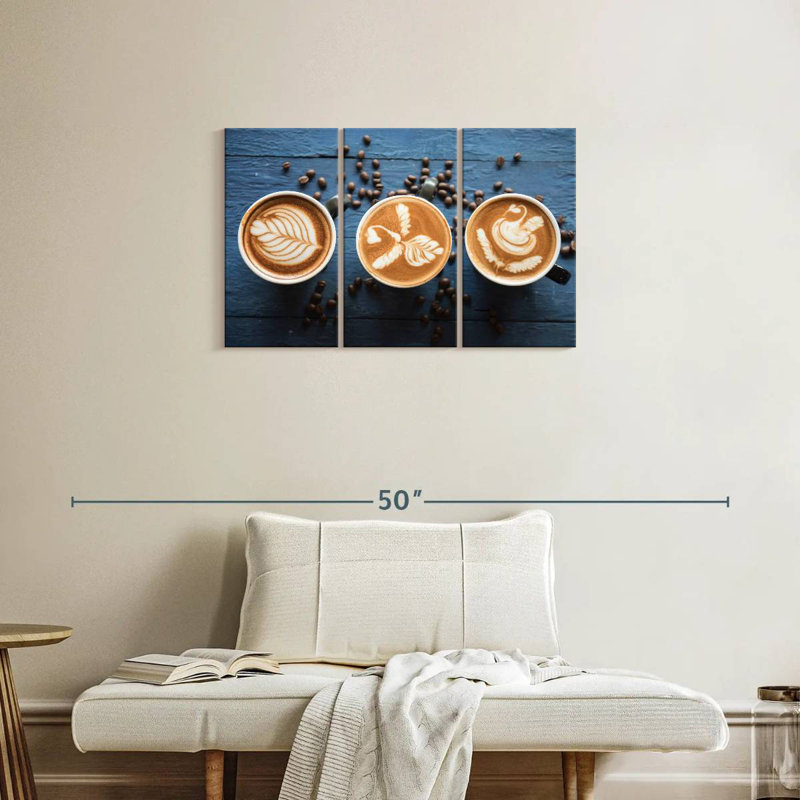 Café au lait Yarlin et grains de café, H 20 po x l 33 po