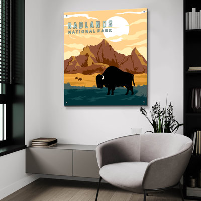 Badlands National Park A' by Jean Plout Acrylic Glass Wall Art, 36" x 36"