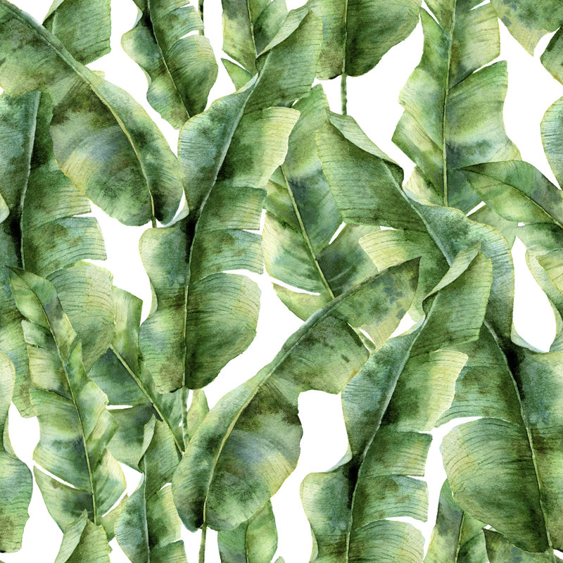Springport Banana Palm Leaves by Yuliya Derbisheva - Wrapped Canvas Print, 30cm H x 30cm W x 3.8cm D