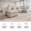 4 Seater Beige Modular Sofa with Storage