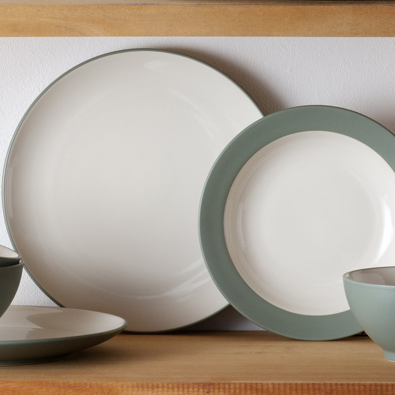 Noritake Colorwave 12-Piece Coupe Dinnerware Set, Service for 4, Green