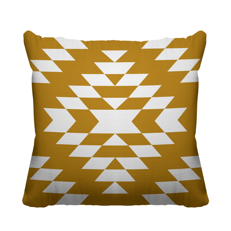 Coussin intérieur / extérieur Chantico Southwestern, 19 po x 19 po, Jaune, Carré