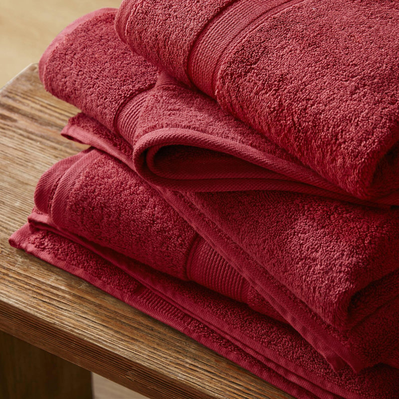 Ensemble de 6 serviettes de bain en coton 6 pièces, Rouge