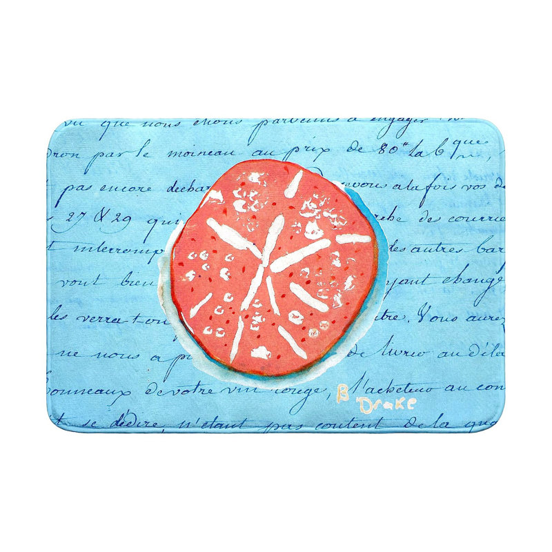 Tapis de bain Coral Sand Dollar Blue, L 36 po x l 24 po