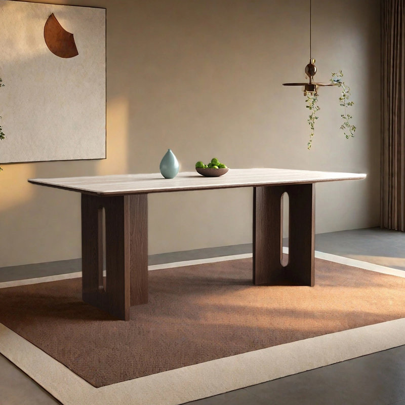 Table de salle à manger rectangulaire minimaliste, H 29,53 po x L 55,12 po x l 31,5 po