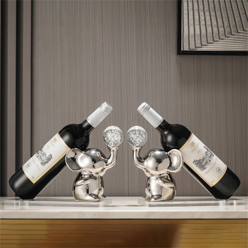 Support à vin Fountain Elephant Creative, Argent