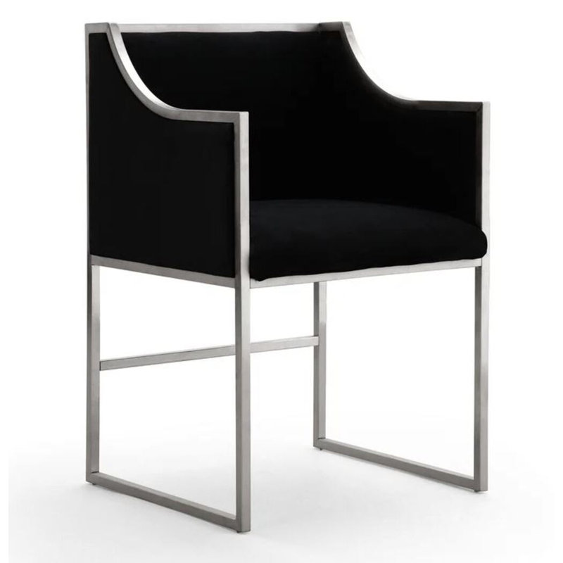 Chaise Alleb, Chrome, Noir