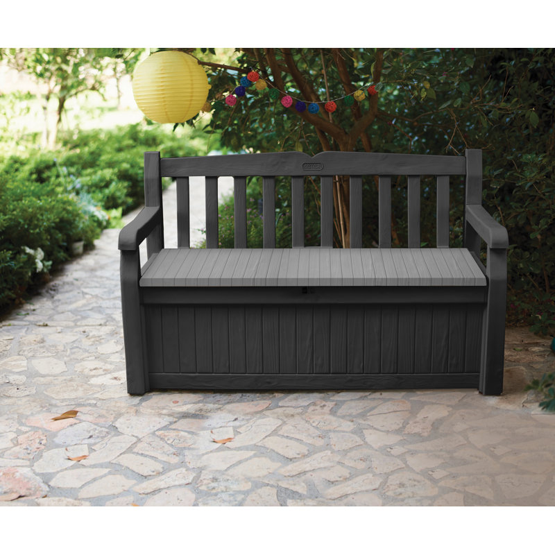 Graphite Resin Outdoor Storage Bench with 70 Gallon Capacity