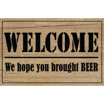Welcome Bring Beer 1 Piece Wrapped Canvas Wall Art
