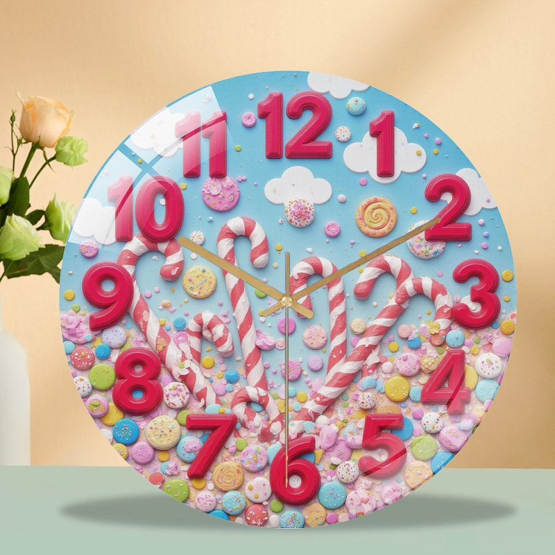 Horloge murale en verre 12 "bonbon