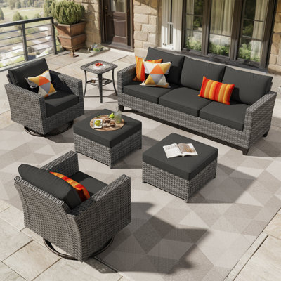 Ensemble de mobilier d'extérieur avec canapé 6 pièces