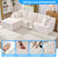 Canapé modulaire en velours côtelé 106 po avec dossier moelleux et siège profond 106 po-1426690994
