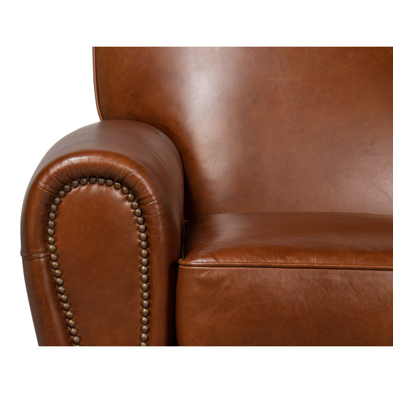 Elite Swivel Armchair, Dark Brown Genuine Leather
