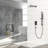 12 Inch Wall Mounted Shower In Matte Black - Adjustable Slide Bar, -Balanced Valve, And Soothing Rainfall Spray With Square Head Mounted, Slide, Function-121320292