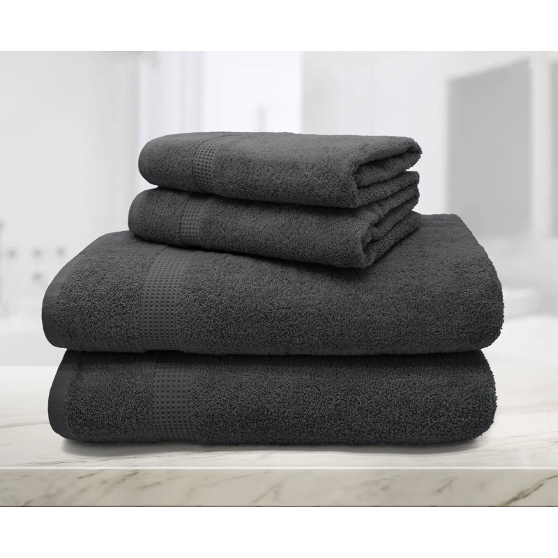 Peryl Hand Towel Super Absorbent 550 gsm Luxury Egyptian-Quality Cotton 50x85, Charcoal Gray