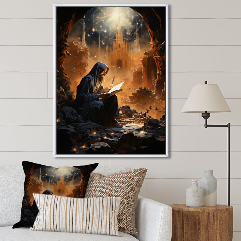 Jacere l'Islam Art Quran Revelation II - impression, H 40 po x l 30 po x P 1,5 po, Cadre flottant blanc