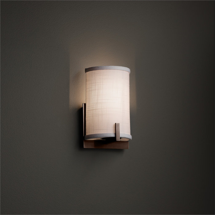 Favela LED Flush Mounted Sconce, Dark Bronze, White