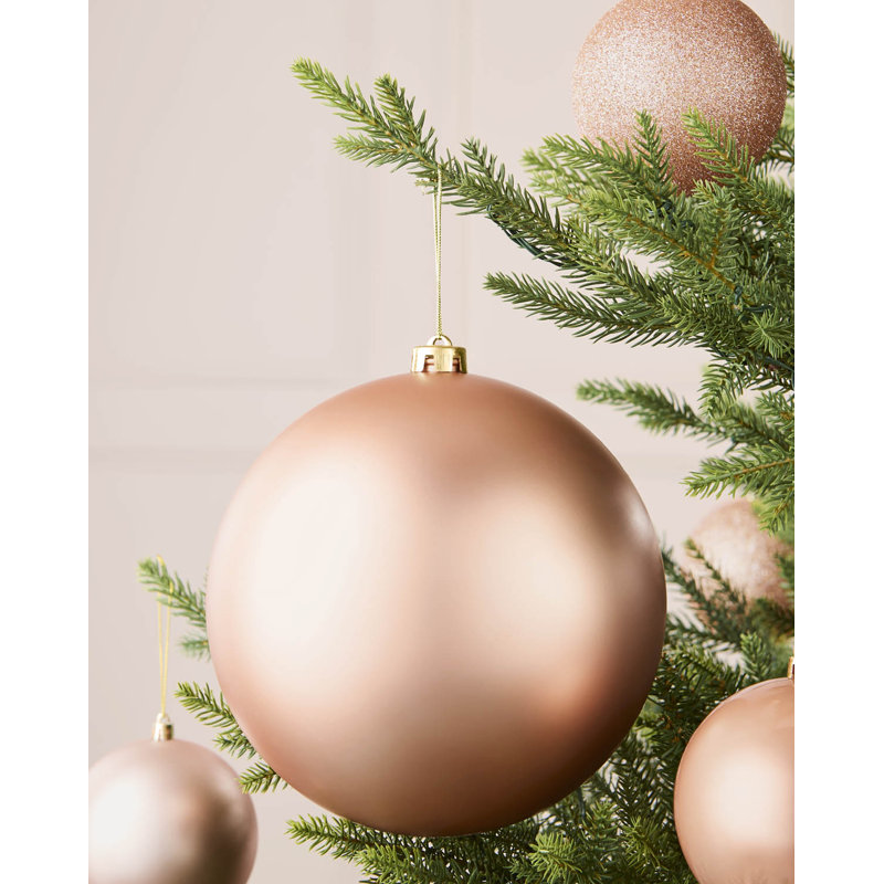 Polystyrene Shatterproof Bauble, 21.8 cm H x 20 cm W x 20 cm D, Rose Gold