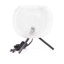 Lampe de table à trépied noir 11,5 po avec abat-jour en verre texturé transparent Libby
