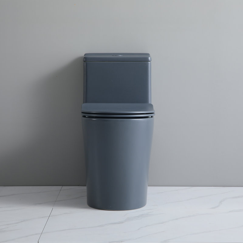 Toilette grise à une pièce à chasse double siphon KDK Home