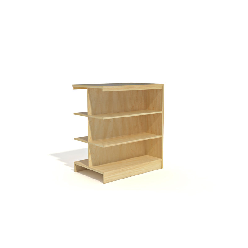 Bibliothèque standard Zaeya, Chêne Naturel, (Trois tablettes) H 48 po x l 37 po x P 24 po