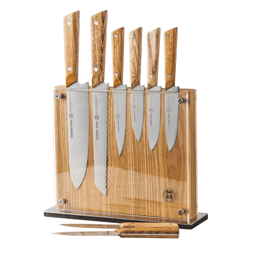 Schmidt Brothers Cutlery 9 Piece High Carbon Stainless Steel Knife Block Set Schmidt Brothers Cutlery
