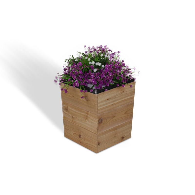 Boîte à fleurs en bois Campton, H 17 po x l 14 po x P 14 po, Naturel