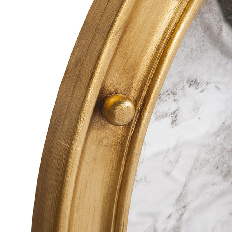 Federal Round Metal Wall Mirror, Gold Leaf, 28" x 28"