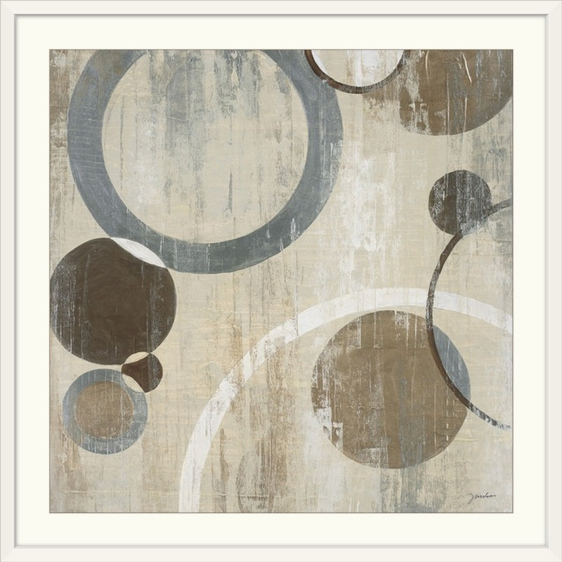 « cercles i » par liz jardine, reproduction d’art Orlando Mod, H 24 po x l 24 po x P 1 po, Cadre blanc