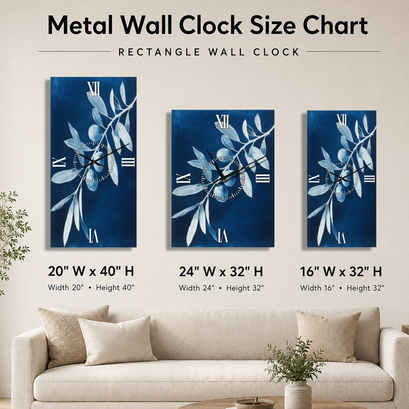 Horloge murale Olive, 32" H x 16" W - Rectangle