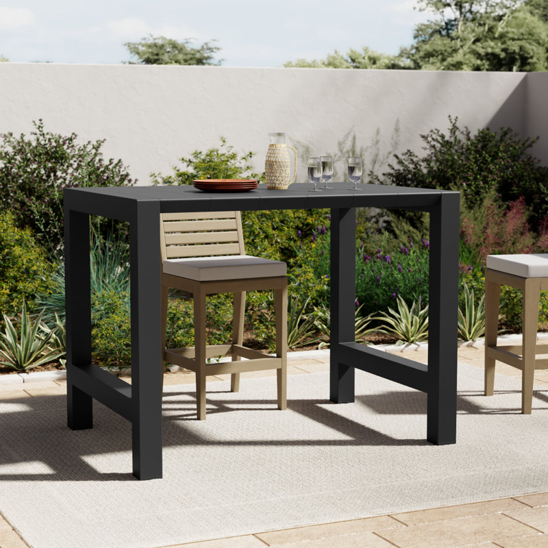 Table de bar extensible en plastique Farrah, Noir