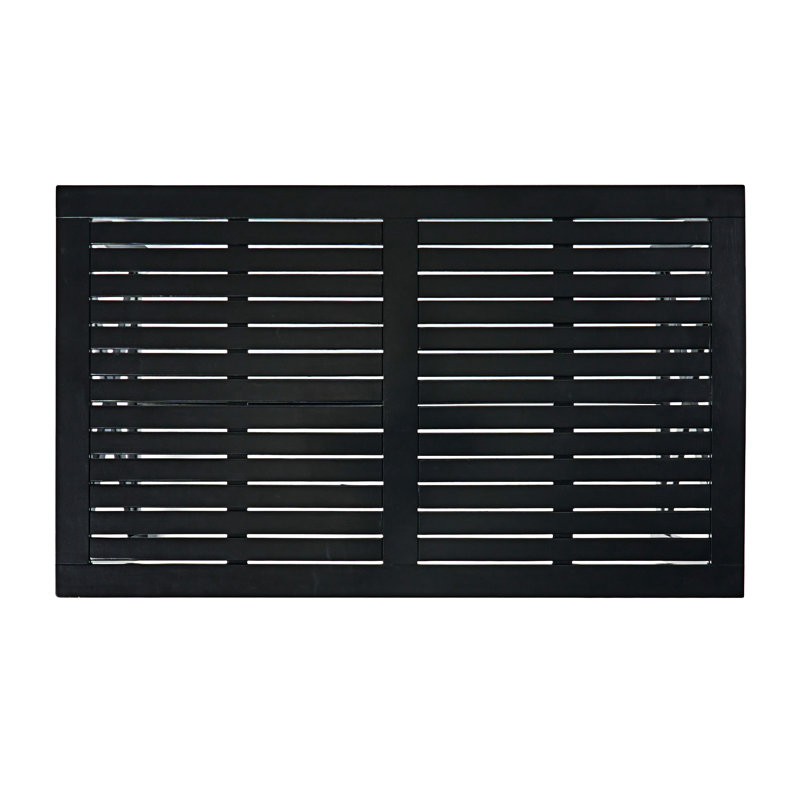 Black Acacia Wood Outdoor Rectangle Coffee Table
