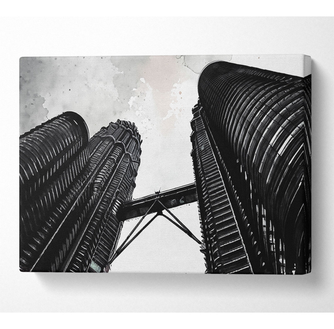 Petronas Towers Kuala Lumpur B N W - Kunstdrucke auf Leinwand